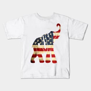 Elephant Lover USA Flag Patriot Kids T-Shirt